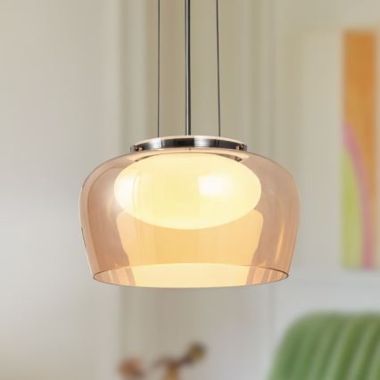 Pendel med wire INSIEME 1xGX53/10W/230V Ø 35 cm, røgfarvet beige