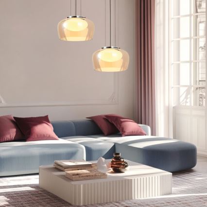 Pendel med wire INSIEME 1xGX53/10W/230V Ø 35 cm, røgfarvet beige
