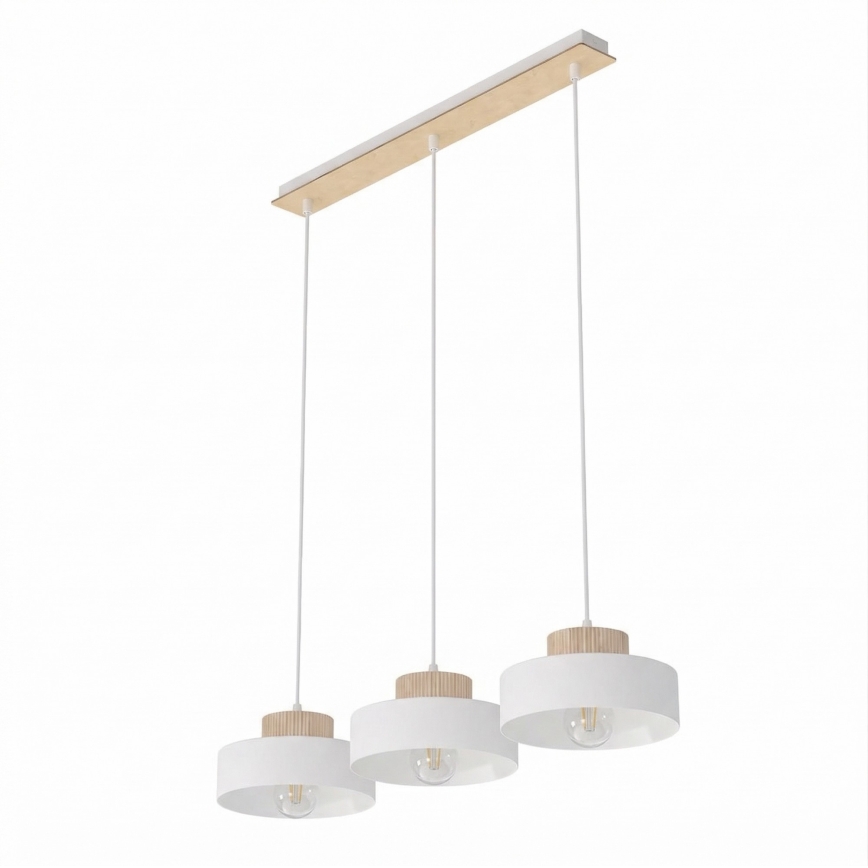Pendel med wire KIVI 3xE27/15W/230V hvid