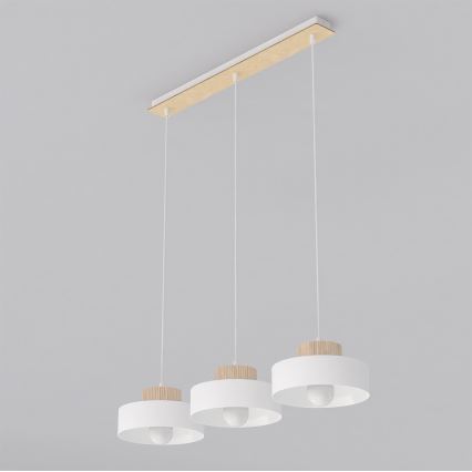 Pendel med wire KIVI 3xE27/15W/230V hvid