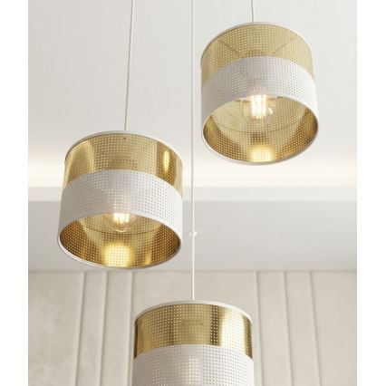 Pendel med wire LUX 3xE27/15W/230V hvid/guld