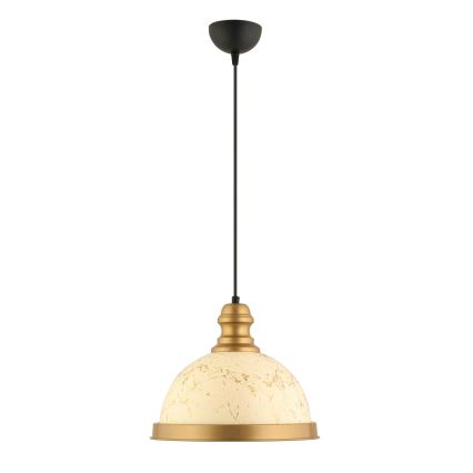 Pendel med wire MONZA 1xE27/40W/230V Ø 29 cm creme/bronze