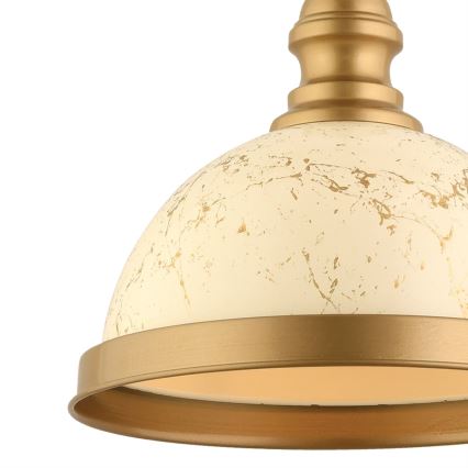Pendel med wire MONZA 1xE27/40W/230V Ø 29 cm creme/bronze