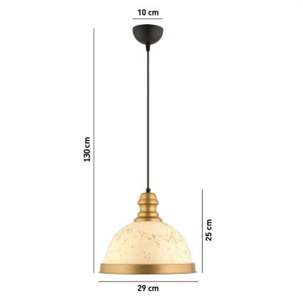 Pendel med wire MONZA 1xE27/40W/230V Ø 29 cm creme/bronze