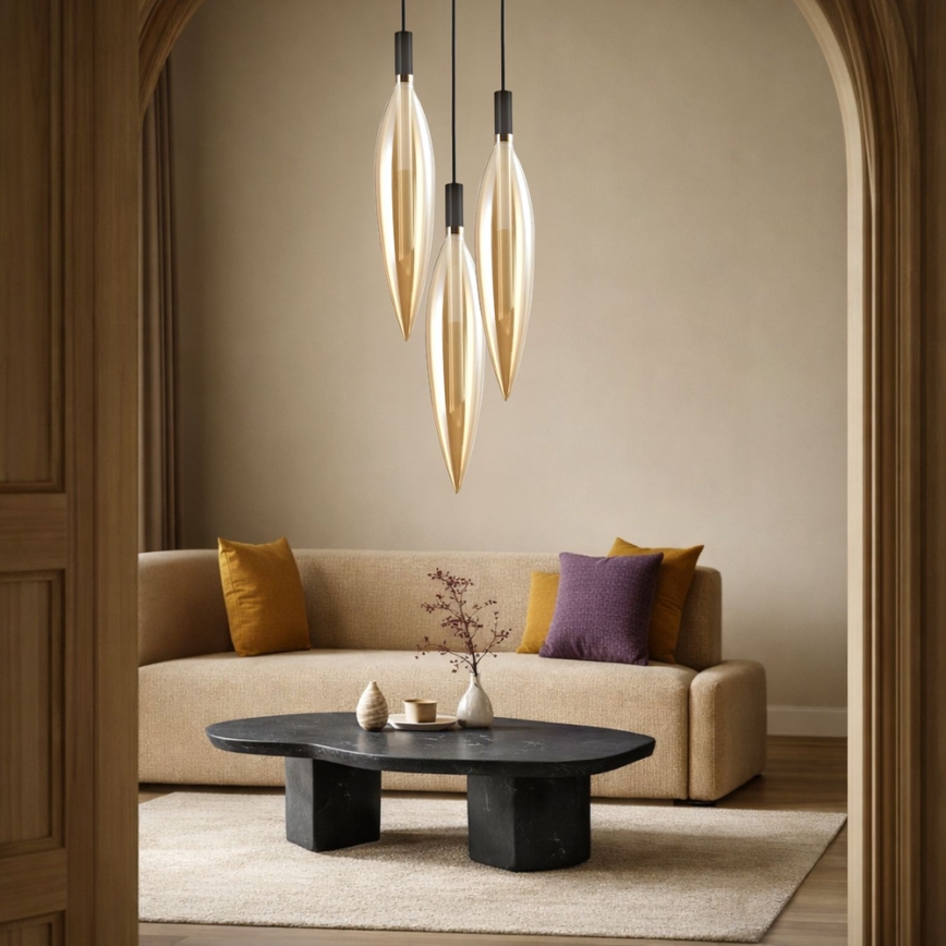 Pendel med wire NORDIC 1xG9/5W/230V sort/røget beige