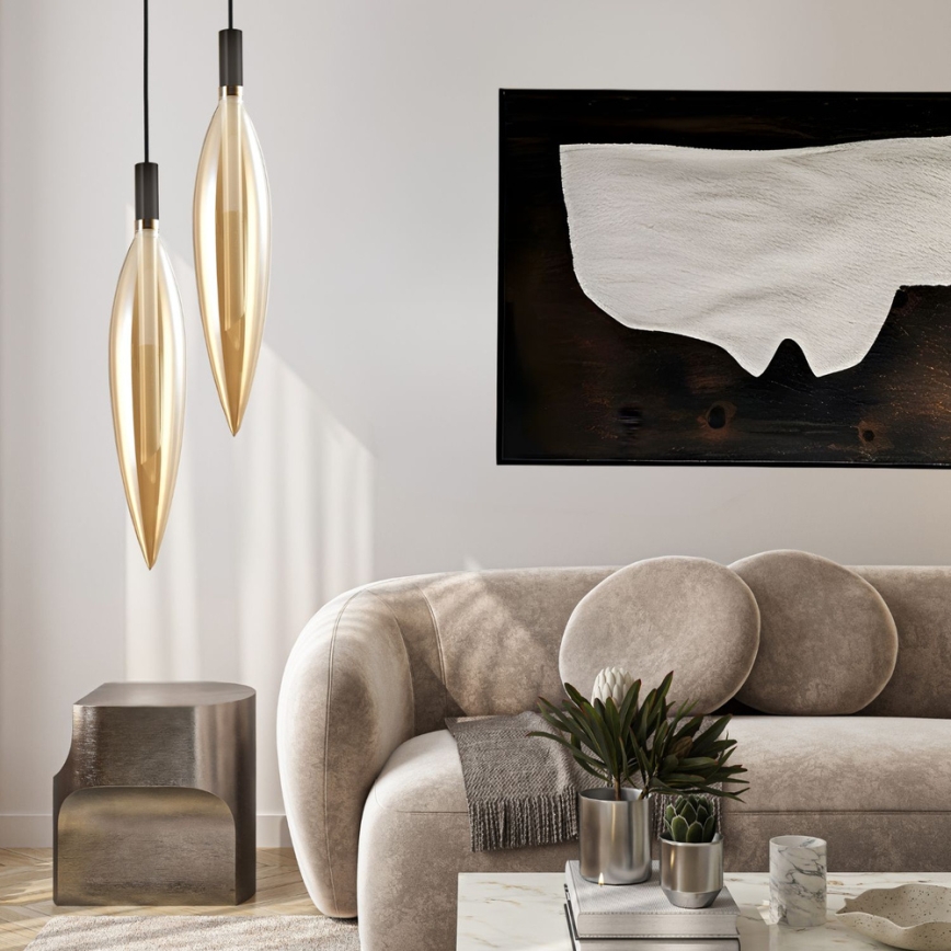Pendel med wire NORDIC 1xG9/5W/230V sort/røget beige