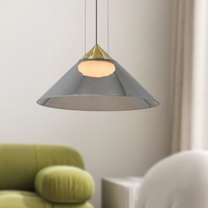 Pendel med wire PRESTO 1xGX53/10W/230V Ø 42 cm guld/røggrå