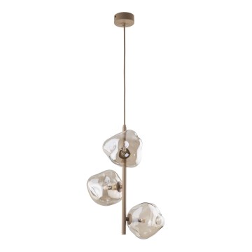 Pendel med wireophæng LAVA 3xG9/8W/230V beige/røgfarvet beige