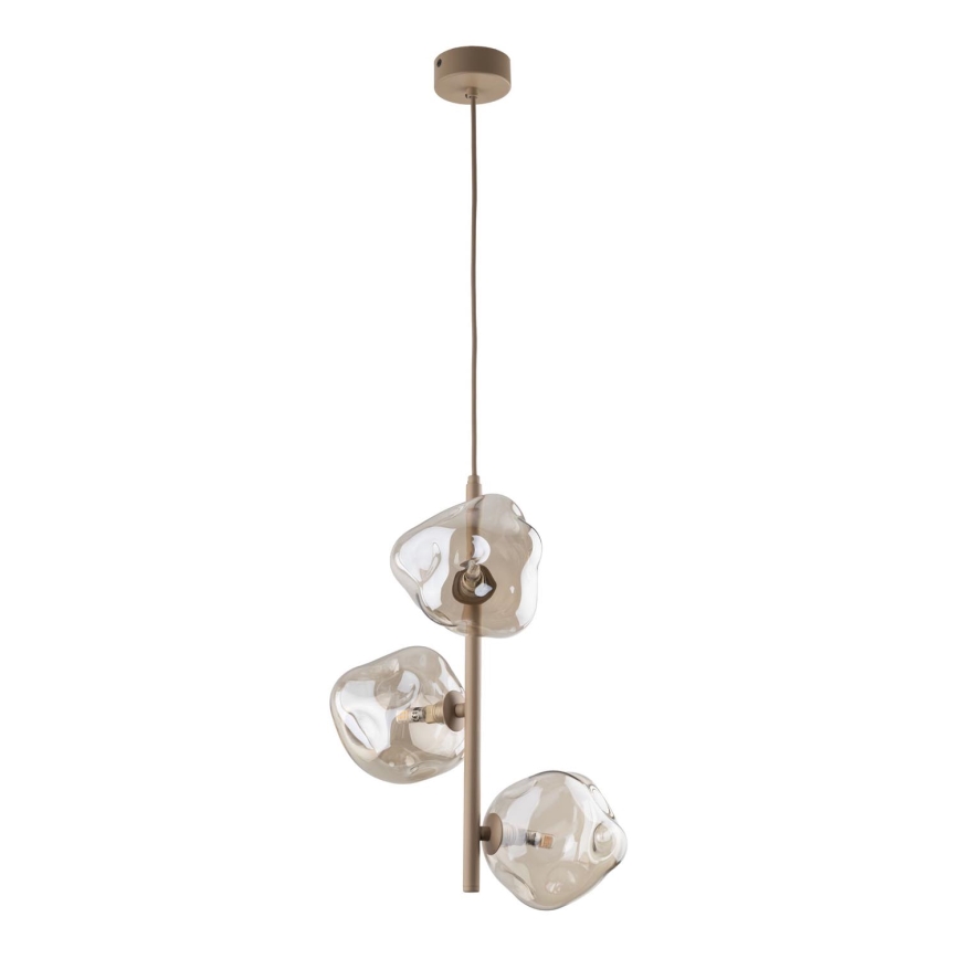 Pendel med wireophæng LAVA 3xG9/8W/230V beige/røgfarvet beige