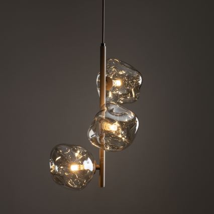 Pendel med wireophæng LAVA 3xG9/8W/230V beige/røgfarvet beige