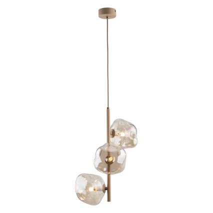 Pendel med wireophæng LAVA 3xG9/8W/230V beige/røgfarvet beige