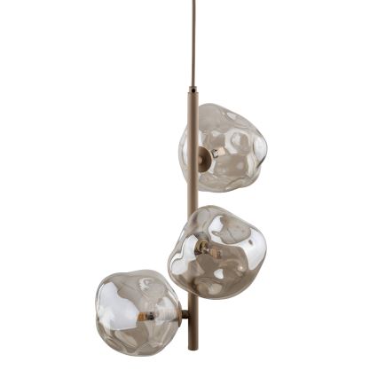 Pendel med wireophæng LAVA 3xG9/8W/230V beige/røgfarvet beige