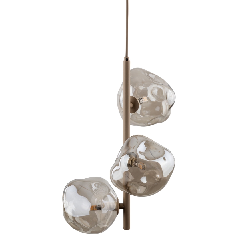 Pendel med wireophæng LAVA 3xG9/8W/230V beige/røgfarvet beige