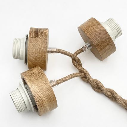 Pendel med wireophæng LOOMIS 3xE27/15W/230V 83 cm beige/eg