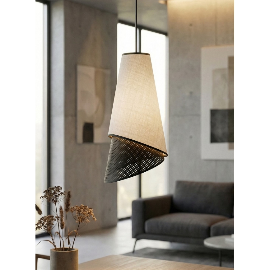 Pendel med wireophæng MODA 3xE27/15W/230V grå/sort