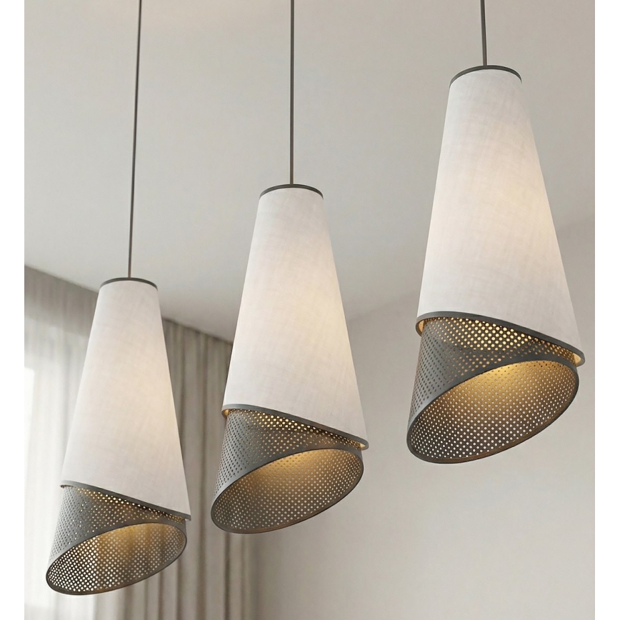Pendel med wireophæng MODA 3xE27/15W/230V grå/sort