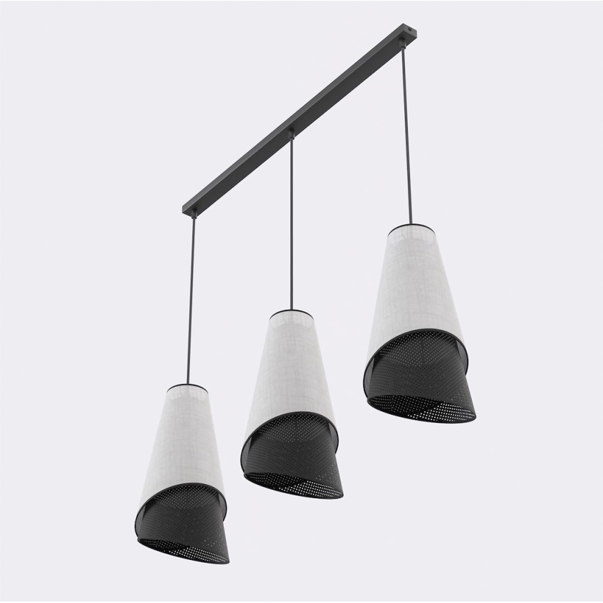 Pendel med wireophæng MODA 3xE27/15W/230V grå/sort