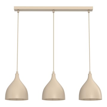Pendel med wireophæng NOAK CLASSIC 3xE27/15W/230V beige
