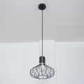 Pendel med wireophæng SOLANO 1xE27/15W/230V sort/højglans krom