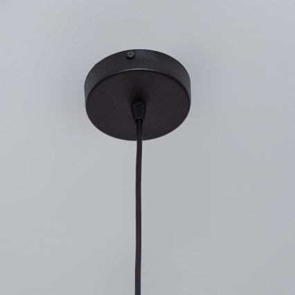 Pendel med wireophæng SOLANO 1xE27/15W/230V sort/højglans krom