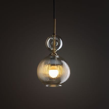 Pendel med wireophæng SOPHIA 1xE14/10W/230V sort/røget beige