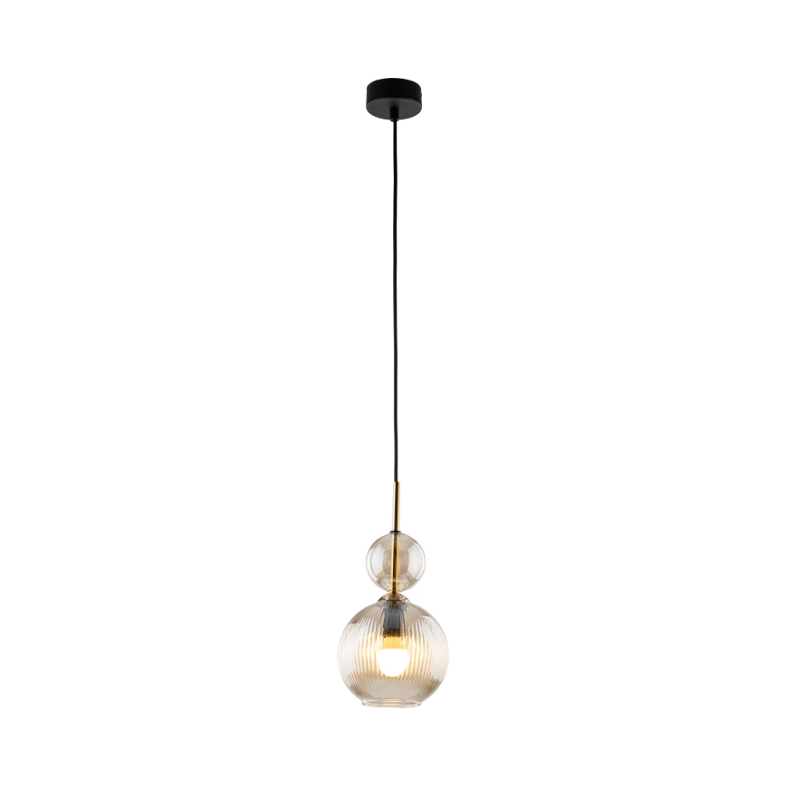 Pendel med wireophæng SOPHIA 1xE14/10W/230V sort/røget beige