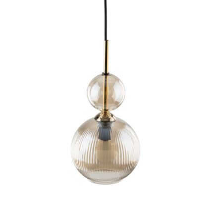 Pendel med wireophæng SOPHIA 1xE14/10W/230V sort/røget beige