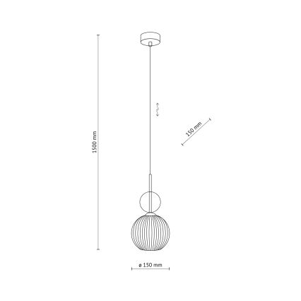 Pendel med wireophæng SOPHIA 1xE14/10W/230V sort/røget beige