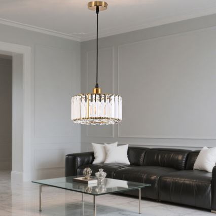 Pendel med wireophæng VETRO 1xE27/60W/230V guldfarvet