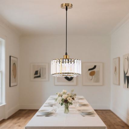 Pendel med wireophæng VETRO 1xE27/60W/230V guldfarvet