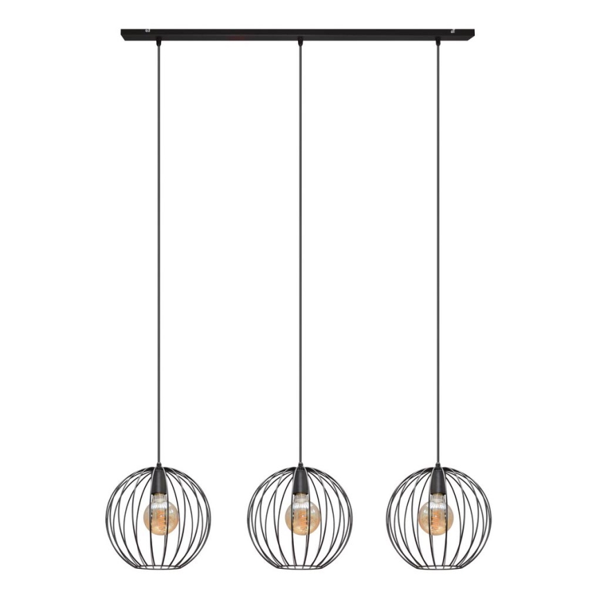 Pendel MERCURE 3xE27/15W/230V sort