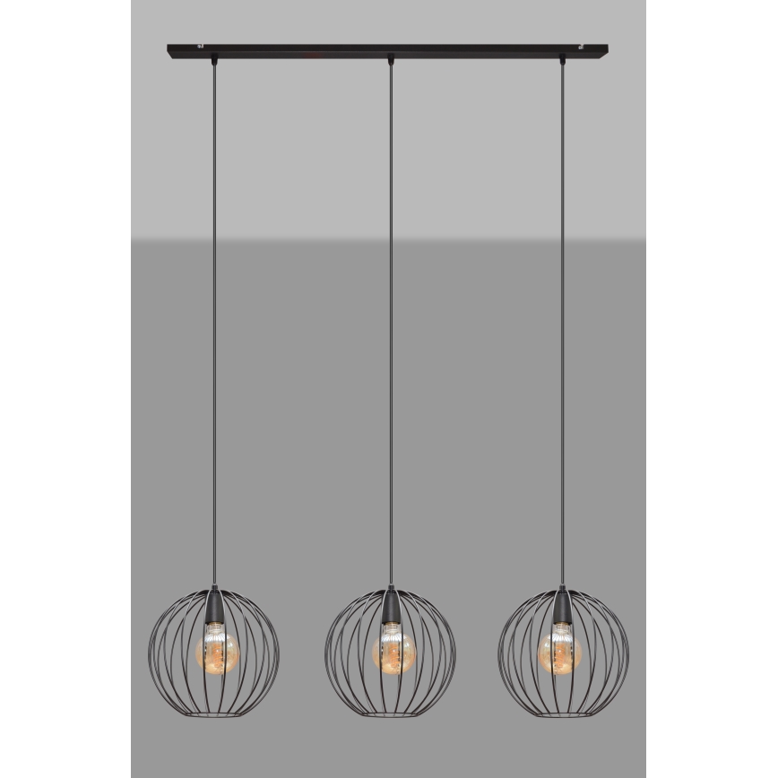 Pendel MERCURE 3xE27/15W/230V sort