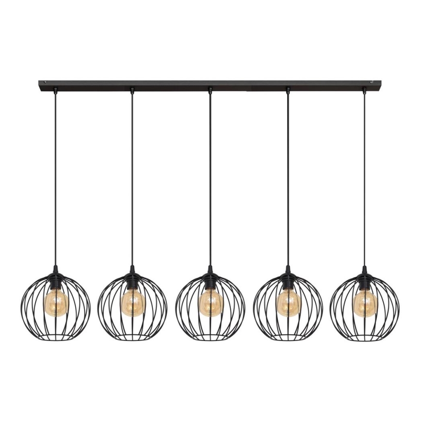 Pendel MERCURE 5xE27/15W/230V sort
