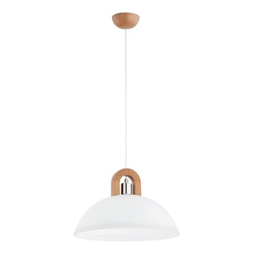 Pendel MIGOT 1xE27/15W/230V beige/skinnende krom