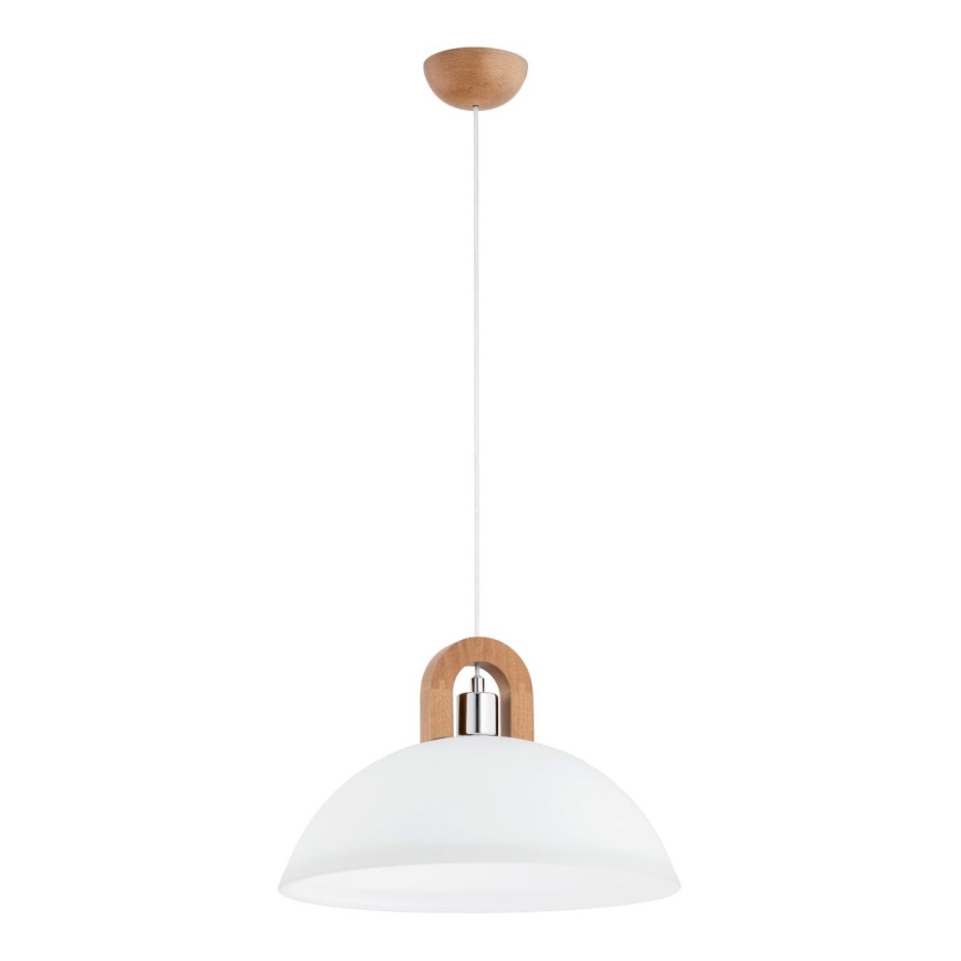 Pendel MIGOT 1xE27/15W/230V beige/skinnende krom