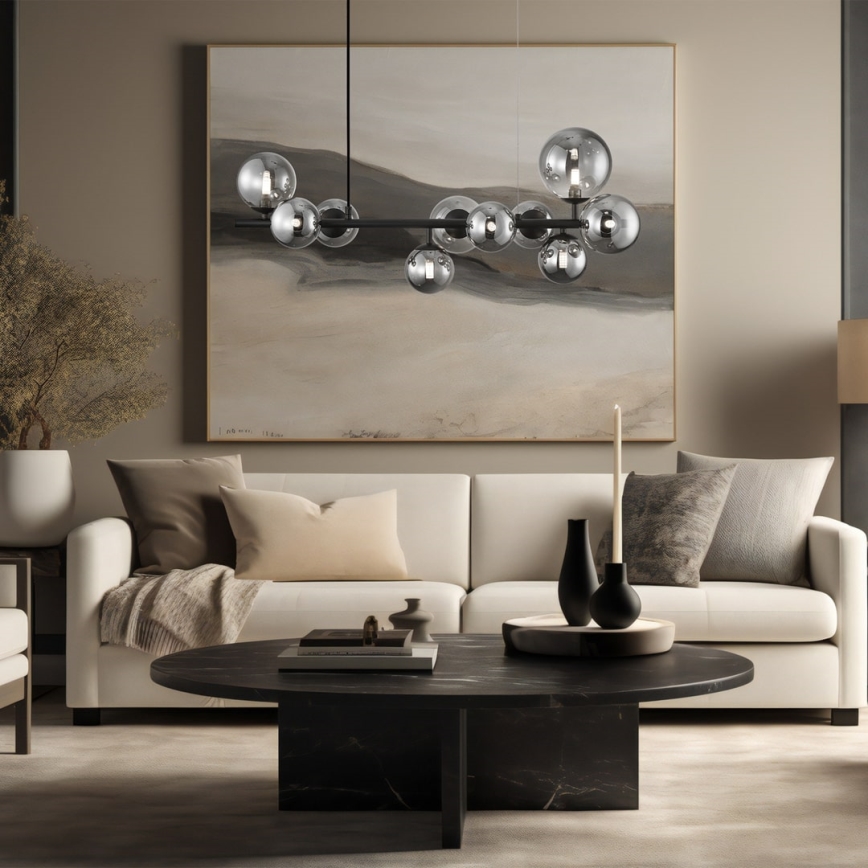 Pendel MILA 10xG9/9W/230V sort/grå