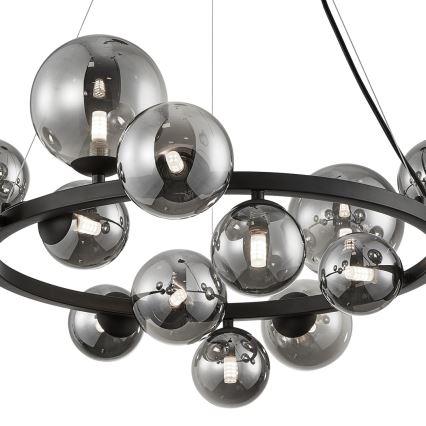Pendel MILA 14xG9/9W/230V sort/grå