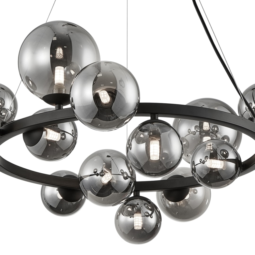 Pendel MILA 14xG9/9W/230V sort/grå