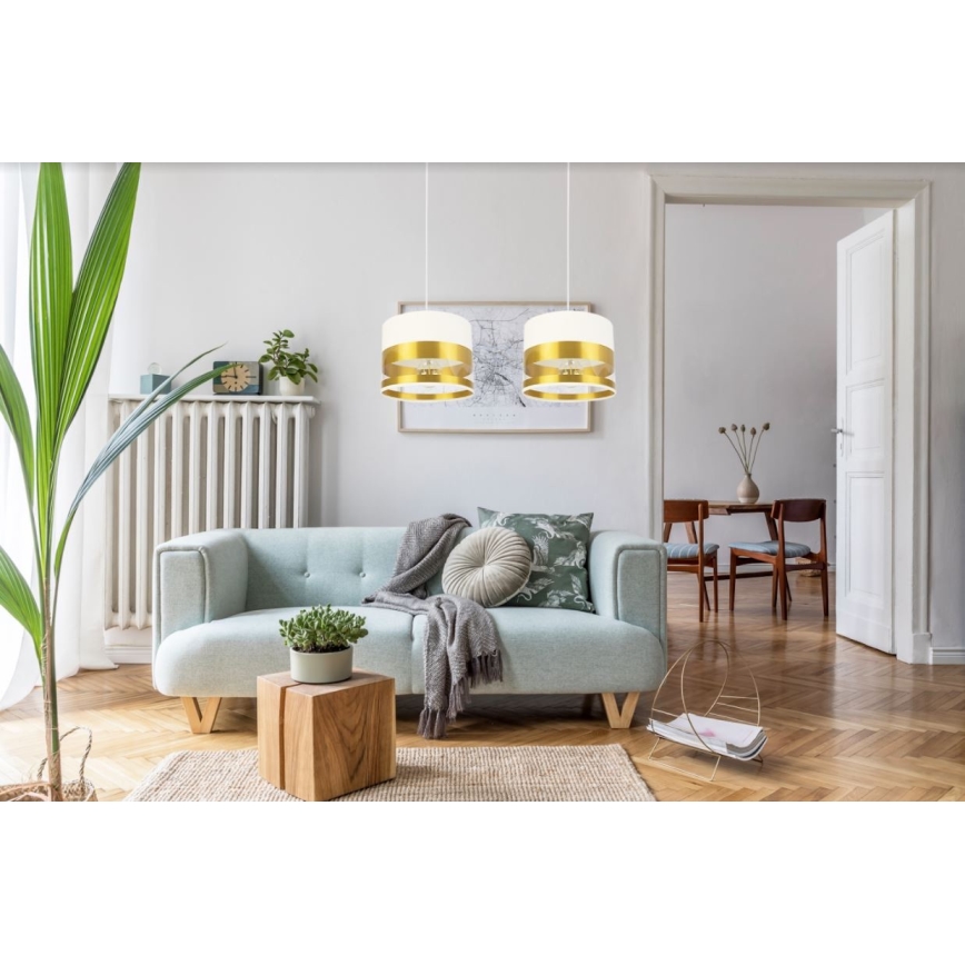 Pendel MILO 2xE27/60W/230V gylden