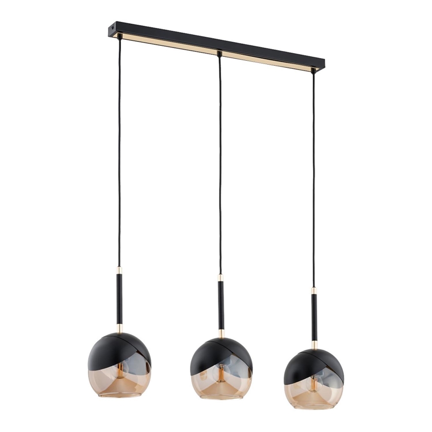 Pendel MILTONA 3xE27/60W/230V sort/beige