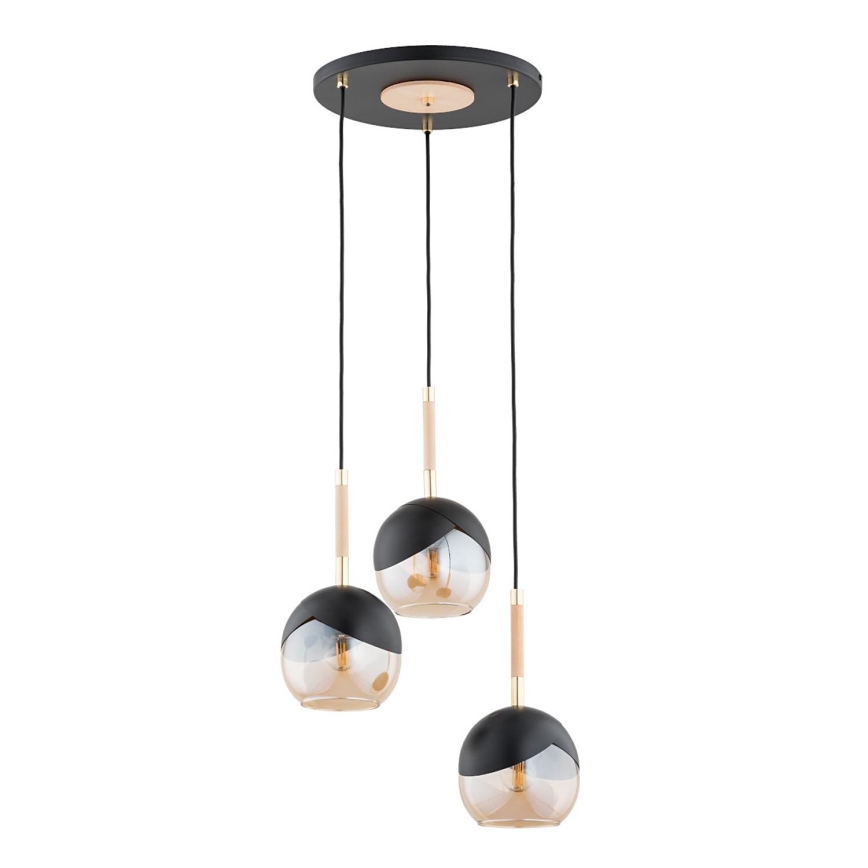 Pendel MILTONA 3xE27/60W/230V sort/beige