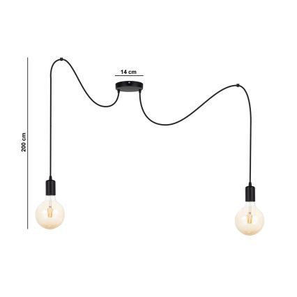 Pendel MIROS 2xE27/60W/230V edderkop sort