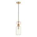 Pendel MOLLY 1xE14/40W/230V diameter 12 cm guldfarvet/grøn/lyserød