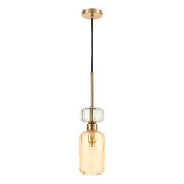 Pendel MOLLY 1xE14/40W/230V diameter 12 cm guldfarvet/orange/grøn