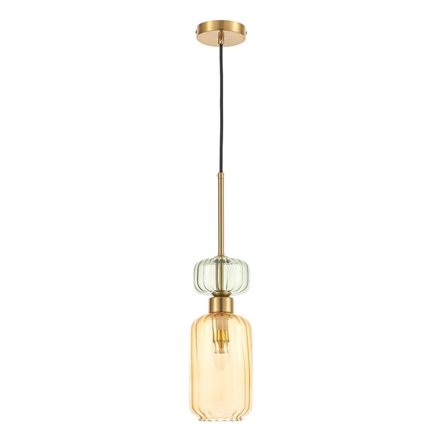 Pendel MOLLY 1xE14/40W/230V diameter 12 cm guldfarvet/orange/grøn