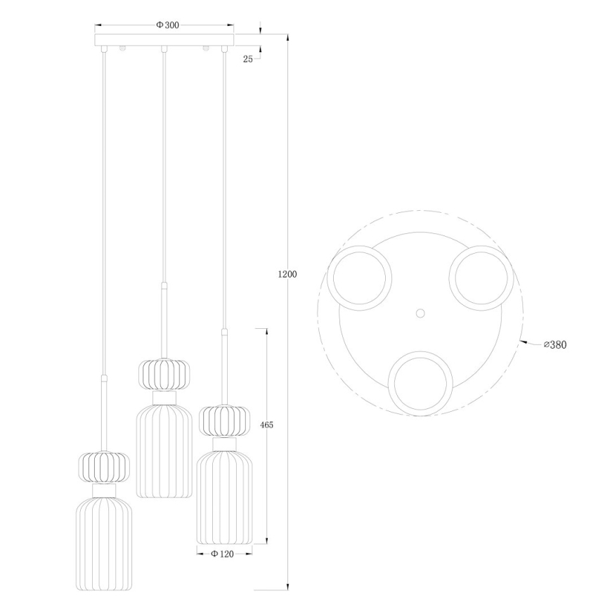 Pendel MOLLY 3xE14/40W/230V diameter 38 cm farverig
