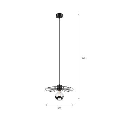 Pendel MONTANA 1xE27/15W/230V diameter 30 cm sort