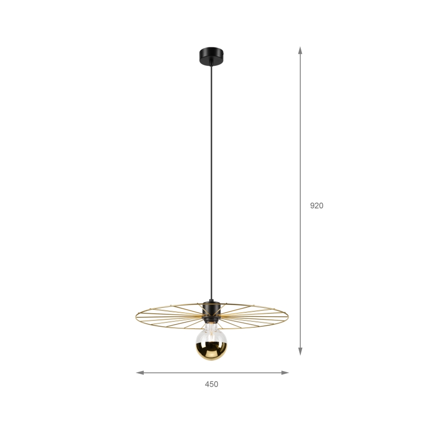 Pendel MONTANA 1xE27/15W/230V diameter 45 cm guldfarvet/sort
