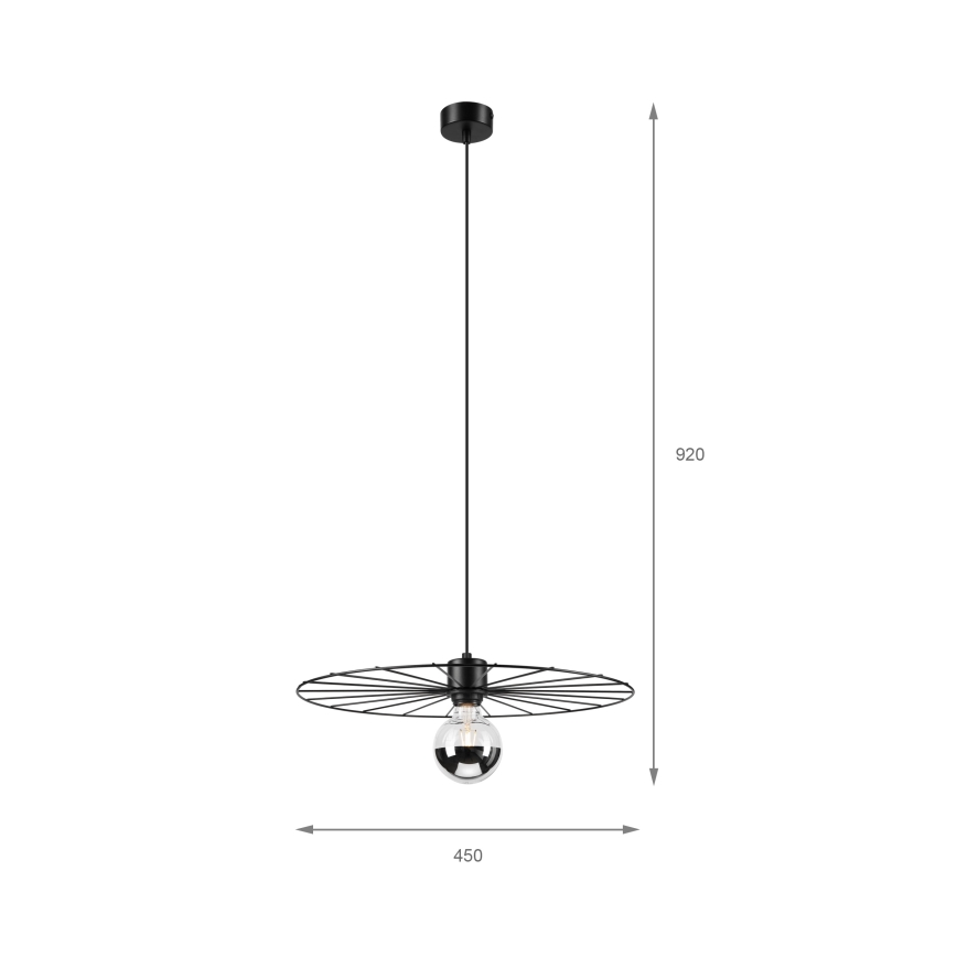 Pendel MONTANA 1xE27/15W/230V diameter 45 cm sort