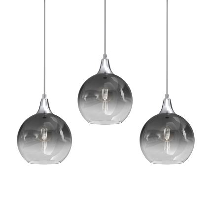 Pendel MONTE 3xE27/60W/230V d. 20 cm mat krom